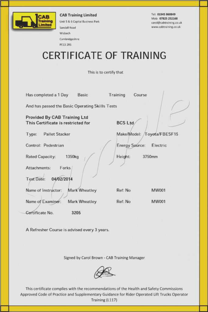 Forklift Certification Template Atlantaauctionco com