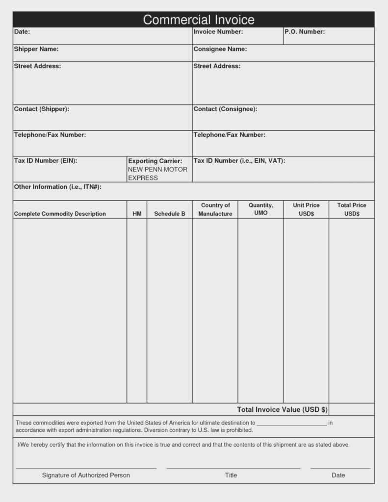 11 Various Ways To Do Commercial Invoice | Invoice Form With Commercial ...