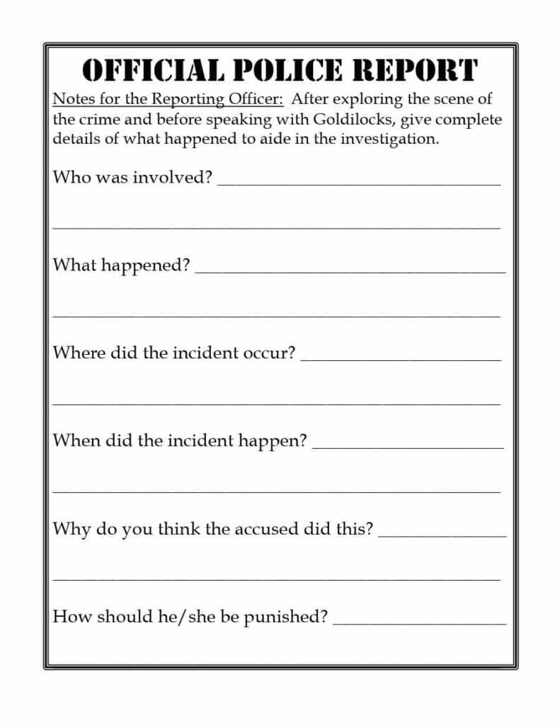 Crime Scene Report Template