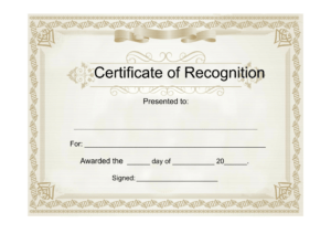 25 Useful Resources Of Certificate Of Recognition Template inside Free ...