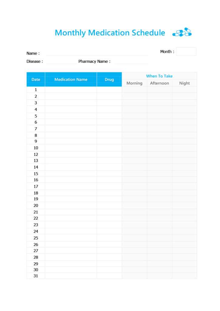 Great Medication Schedule Templates Medication Calendars Inside