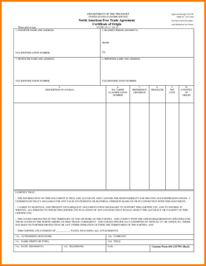 6+ Certificate Of Origin Word Document | Weekly Template inside ...