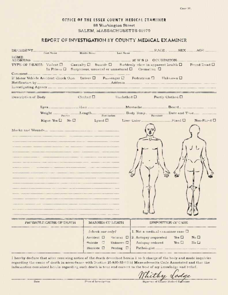 Autopsy Report Example Sample Form Coroners Template Uk Regarding Blank