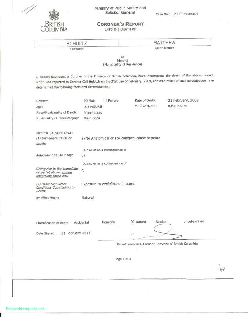 Autopsy Report Template