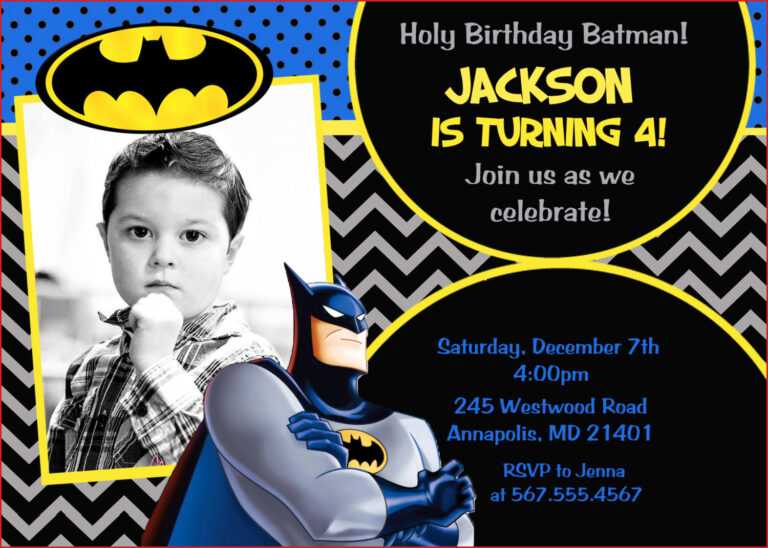 Batman Birthday Card Template Batman Superhero Birthday throughout ...