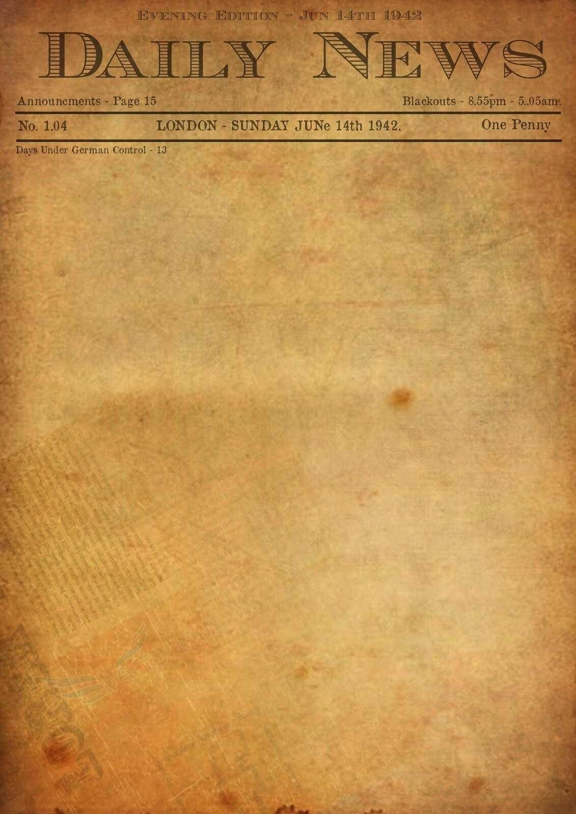 Old Blank Newspaper Template Atlantaauctionco