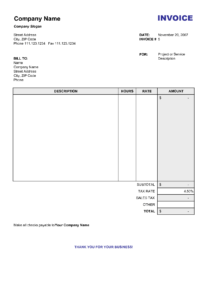 Blank Billing Invoice | Scope Of Work Template for Free Printable ...