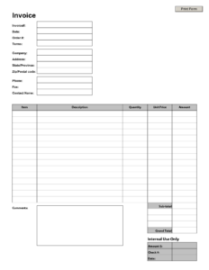 Blank Invoice Template | Blank Invoice | Arsenal | Printable in Free ...