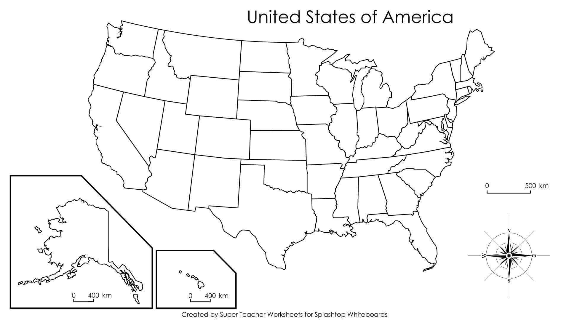 Blank United States Map With Capitals Bing Images Kids Intended For