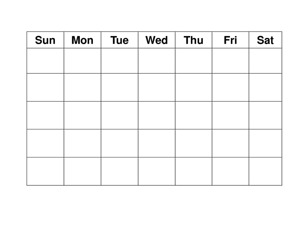 Blank Weekly Calendars Printable | Calendar Template In Blank Activity ...