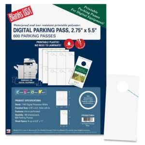 Blanks/usa Laser, Inkjet Print Parking Pass - Direct Office Buys for ...