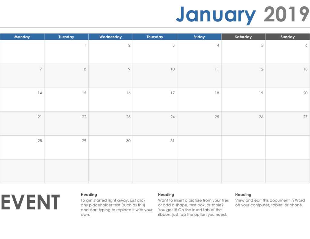 Microsoft Powerpoint Calendar Template