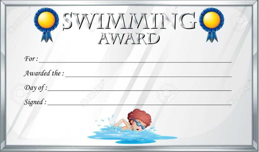 Certificate Template For Swimming Award Illustration Inside Free ...