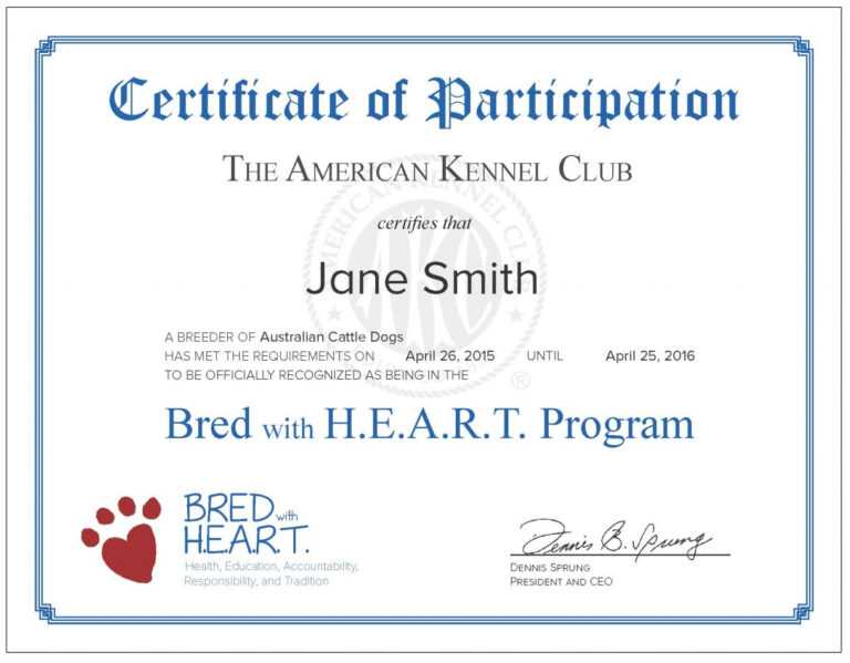 Service Dog Certificate Template | Atlantaauctionco.com