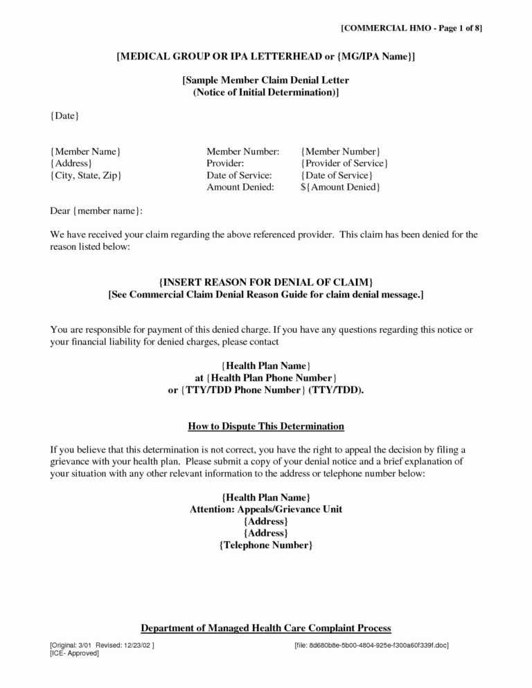 Claim Denial Letter Template Examples Letter Template For Ppi Claim Letter Template For Credit 7766