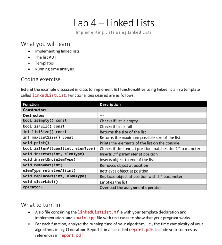 Coding In C++ Use Two Files Main.cpp And Linkedlis With Implementation ...