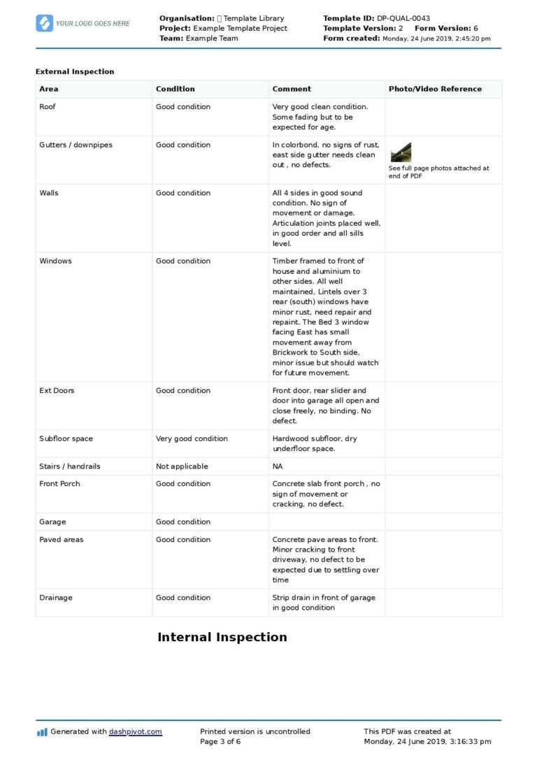 Sound Report Template