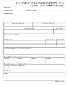 Equipment Process Inspection Form – in Engineering Inspection Report ...