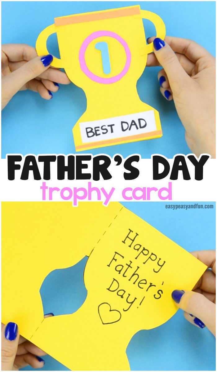 Father s Day Trophy Card With Printable Trophy Template Throughout