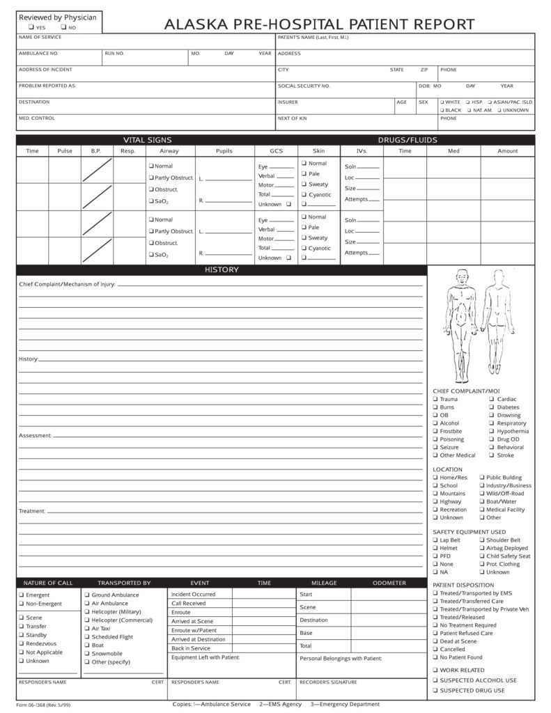 Free Patient Report Forms In Word Pdf In Patient Care Report