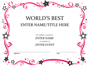 Free Funny Award Certificates Templates | Worlds Best Custom within ...