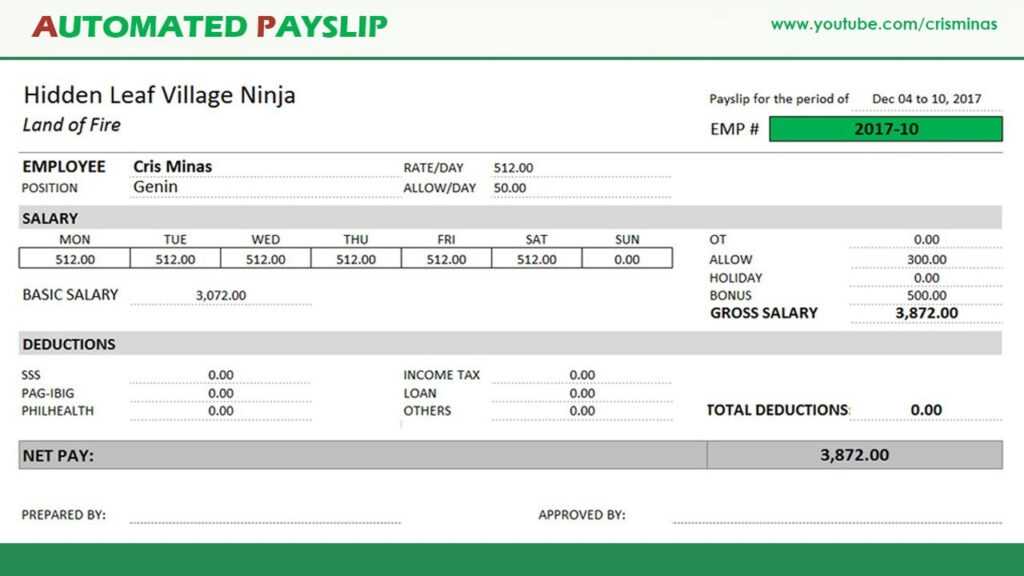 how-to-create-an-automated-payslip-in-excel-pertaining-to-blank-payslip