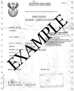 South African Birth Certificate Template | Atlantaauctionco.com