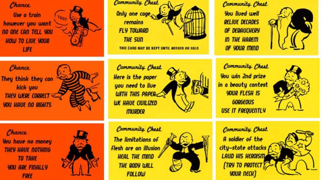 monopoly chance cards printable black and white