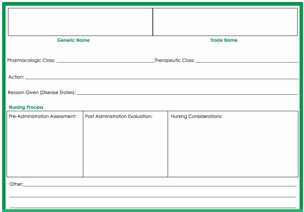 Medication Card Template Nursing Seven Disadvantages Of With ...