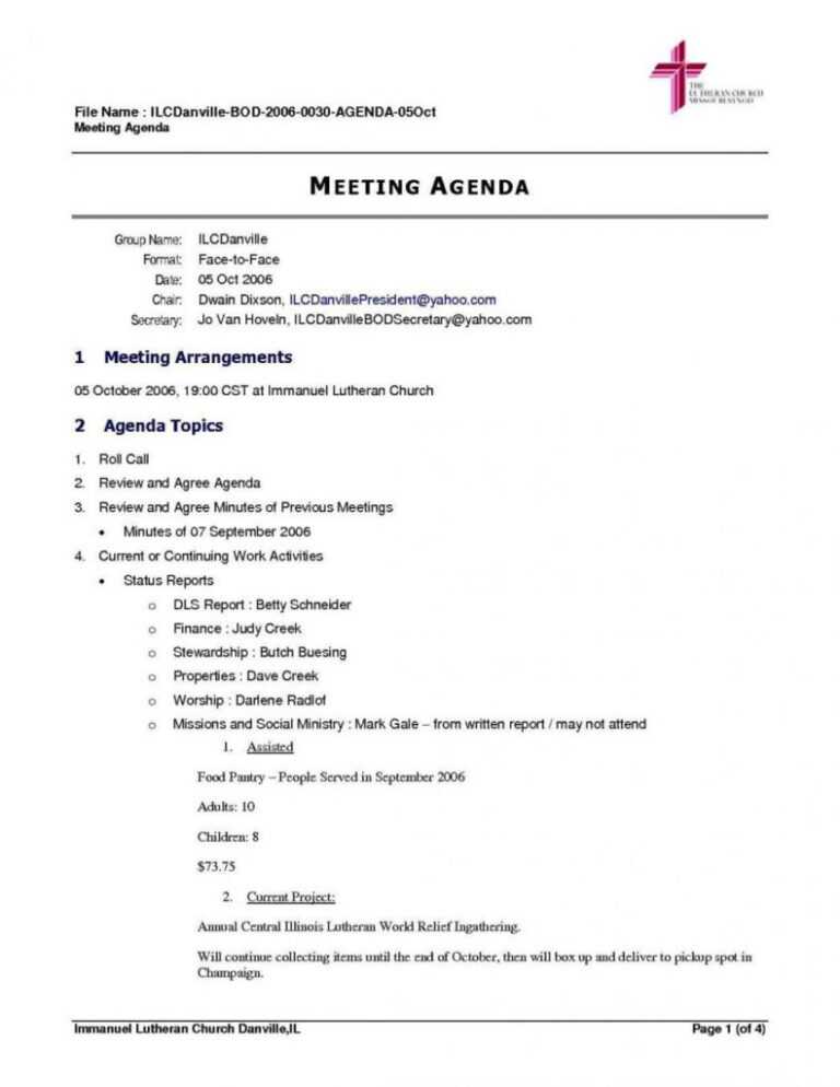 Meeting Agenda And Format Sample Template Word Examples Doc Regarding ...