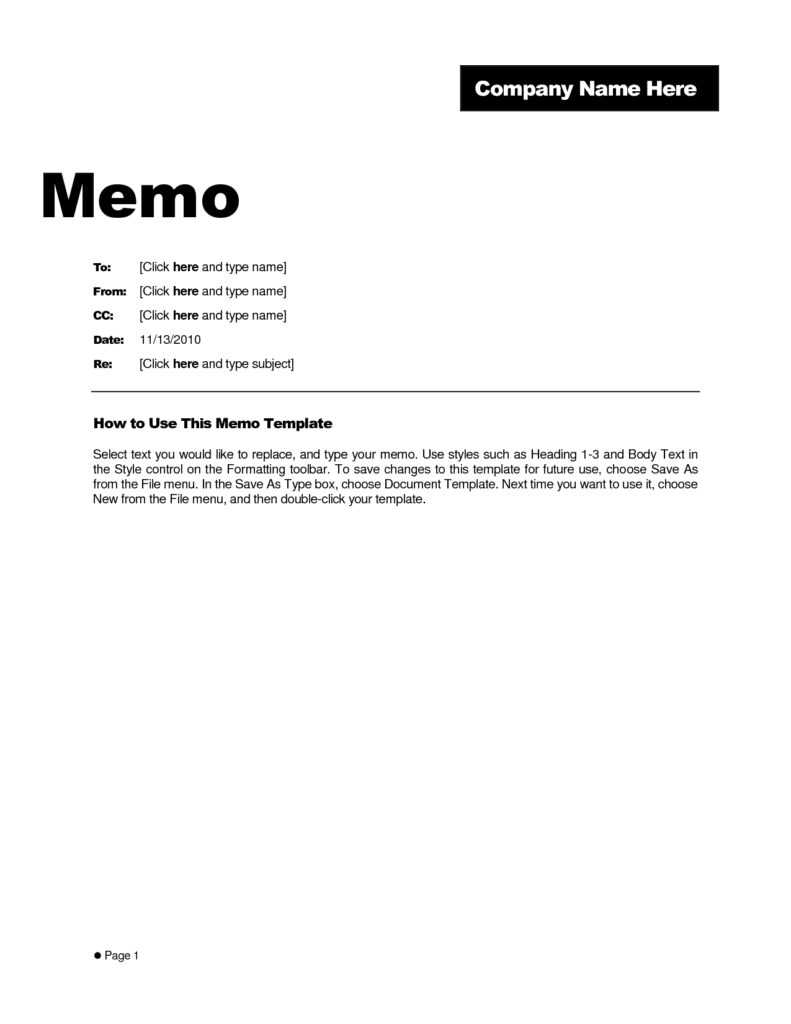 ms word 2010 memo template