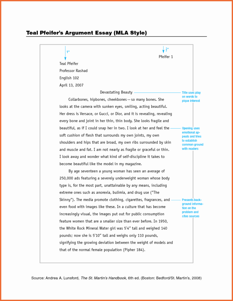 Mla Format Paper Template New Sample Research Simple How To throughout ...