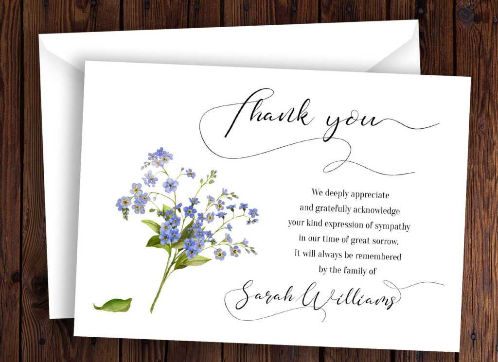 Personalized Funeral Thank You Card Sympathy Thank You Card Regarding 