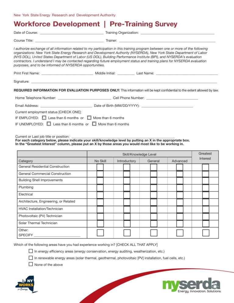 Pre Training Survey Template Www.hpcr.tk In Training Evaluation