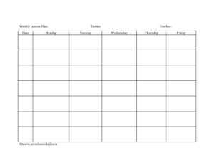 Preschool Lesson Plan Template – Lesson Plan Book Template Intended For ...