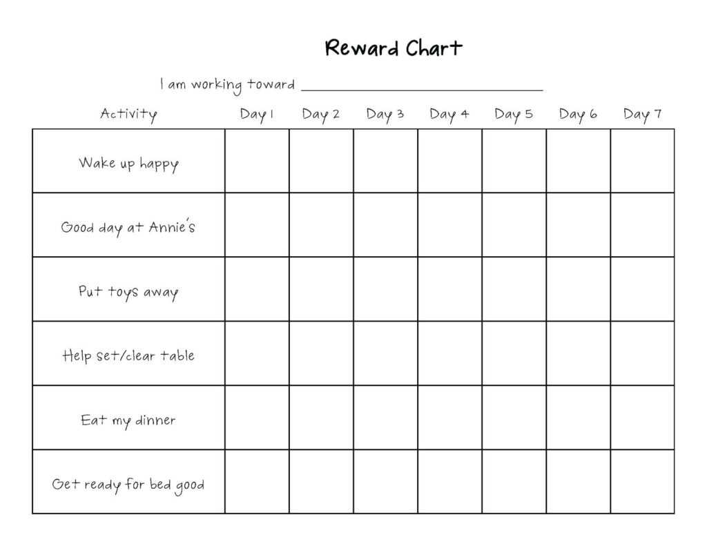 Printable Blank Chore Chart Template – Wovensheet.co in Blank Reward ...