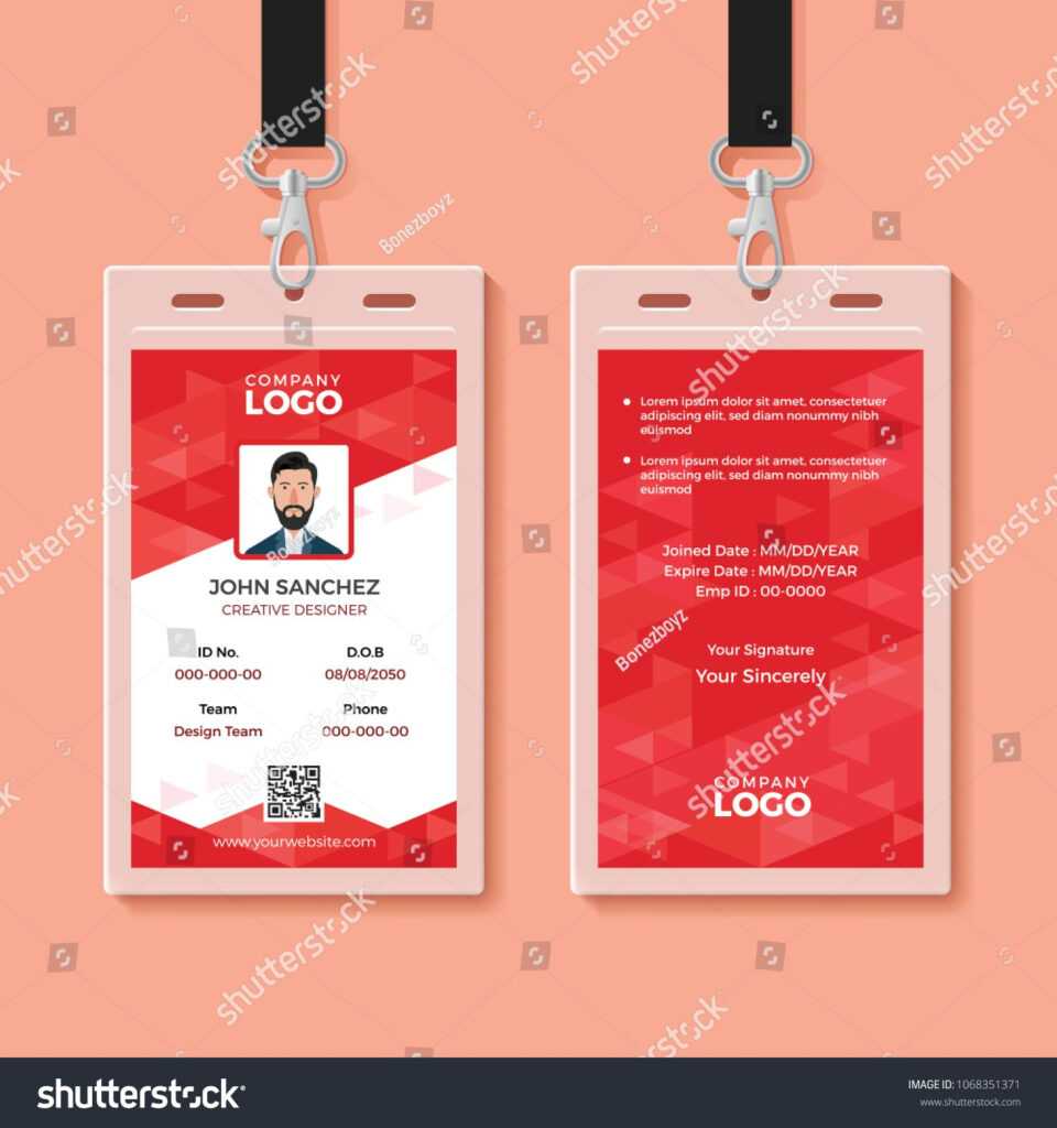 Red Corporate Id Card Design Template | Victorias pertaining to Company ...