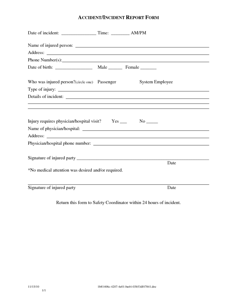 Police Incident Report Template | Atlantaauctionco.com