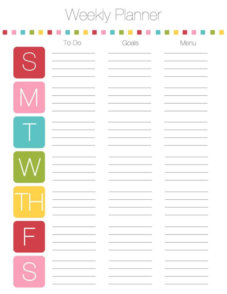 Schedule Template Ekly Planner Word Menu Unique Printable For Weekly ...