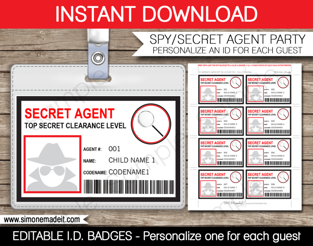 Spy Id Card Template Atlantaauctionco