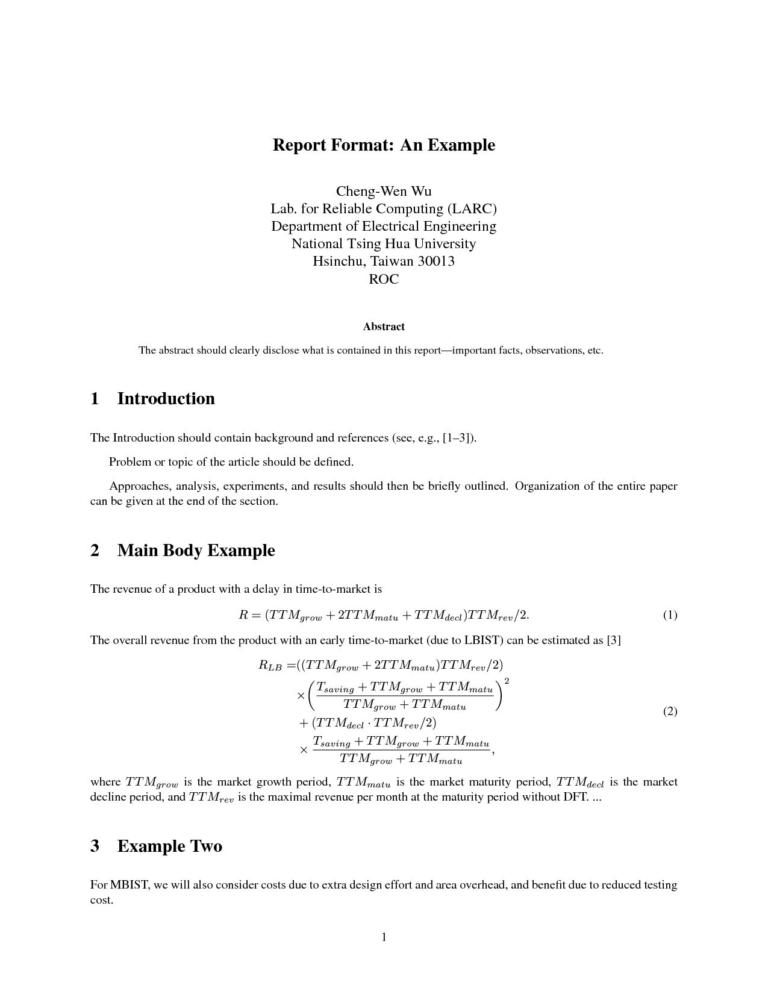 Technical Report Template Latex