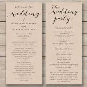 Free Printable Wedding Program Templates Word – Atlantaauctionco.com